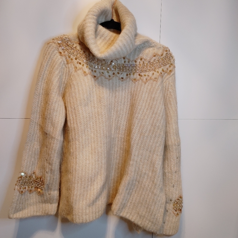 ZARA Limited Edition Embellished Mohair Wool Sweater NWT - Picture 4 of 10